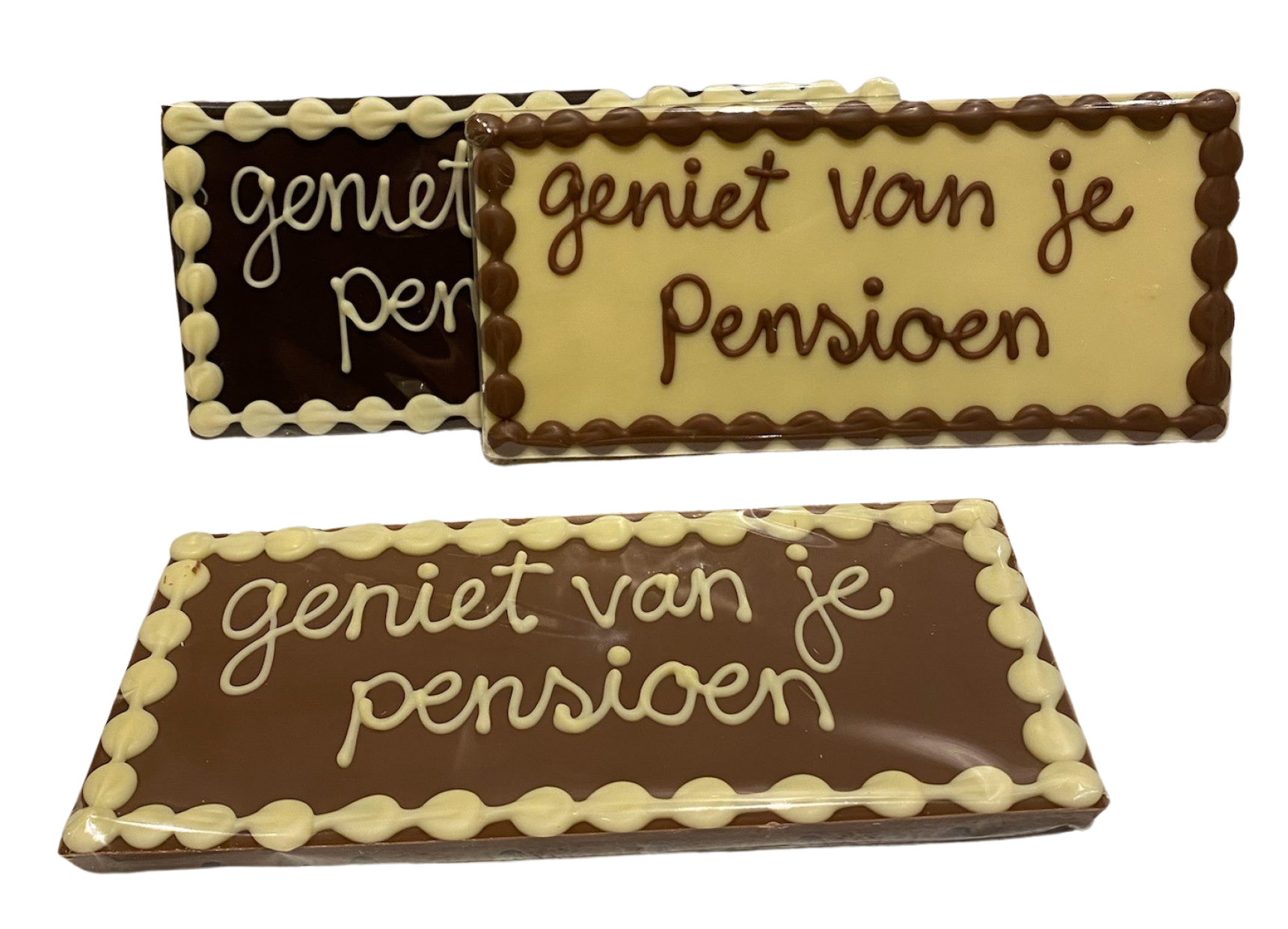 Geniet van je pensioen reep - | HetChocoPaleis.nl Aalsmeer
